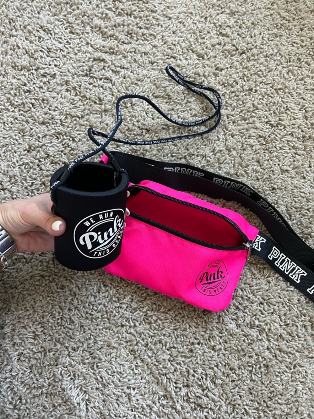 NEW PINK Victoria's Secret Pink Fanny with coozie